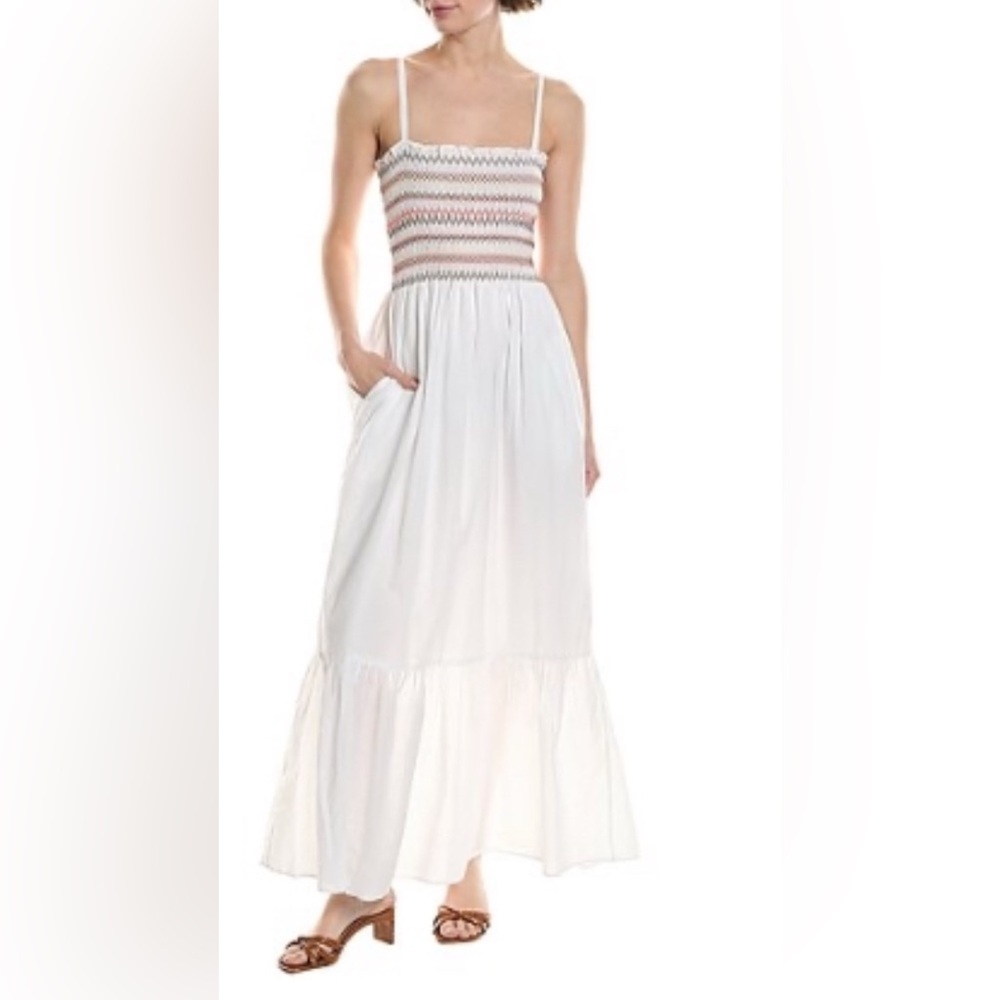 Michael Stars White and Orange Maxi Dress